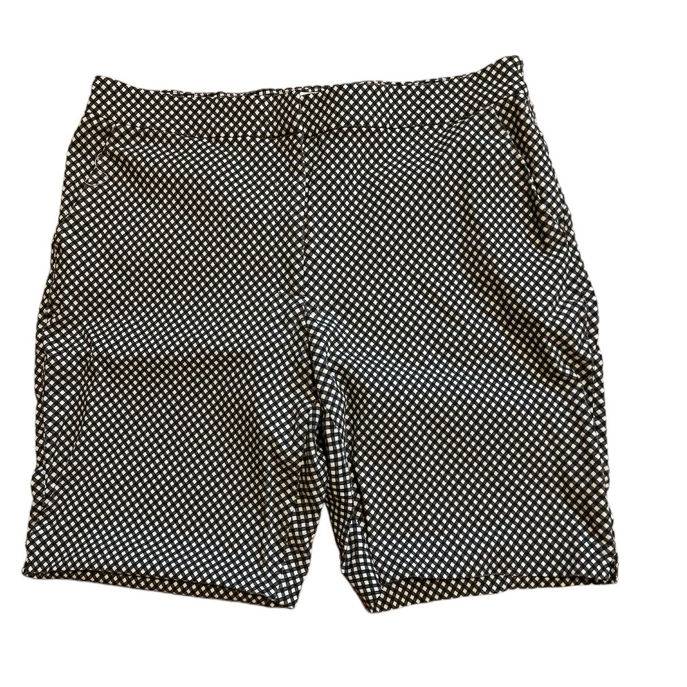 White House Black Market Bermuda Shorts Gingham Black & White Sz 14